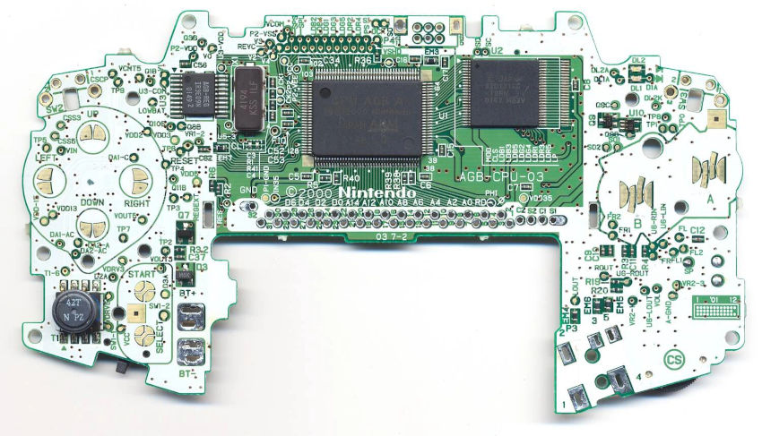 A banner for this blog post, displaying a GBA motherboard.